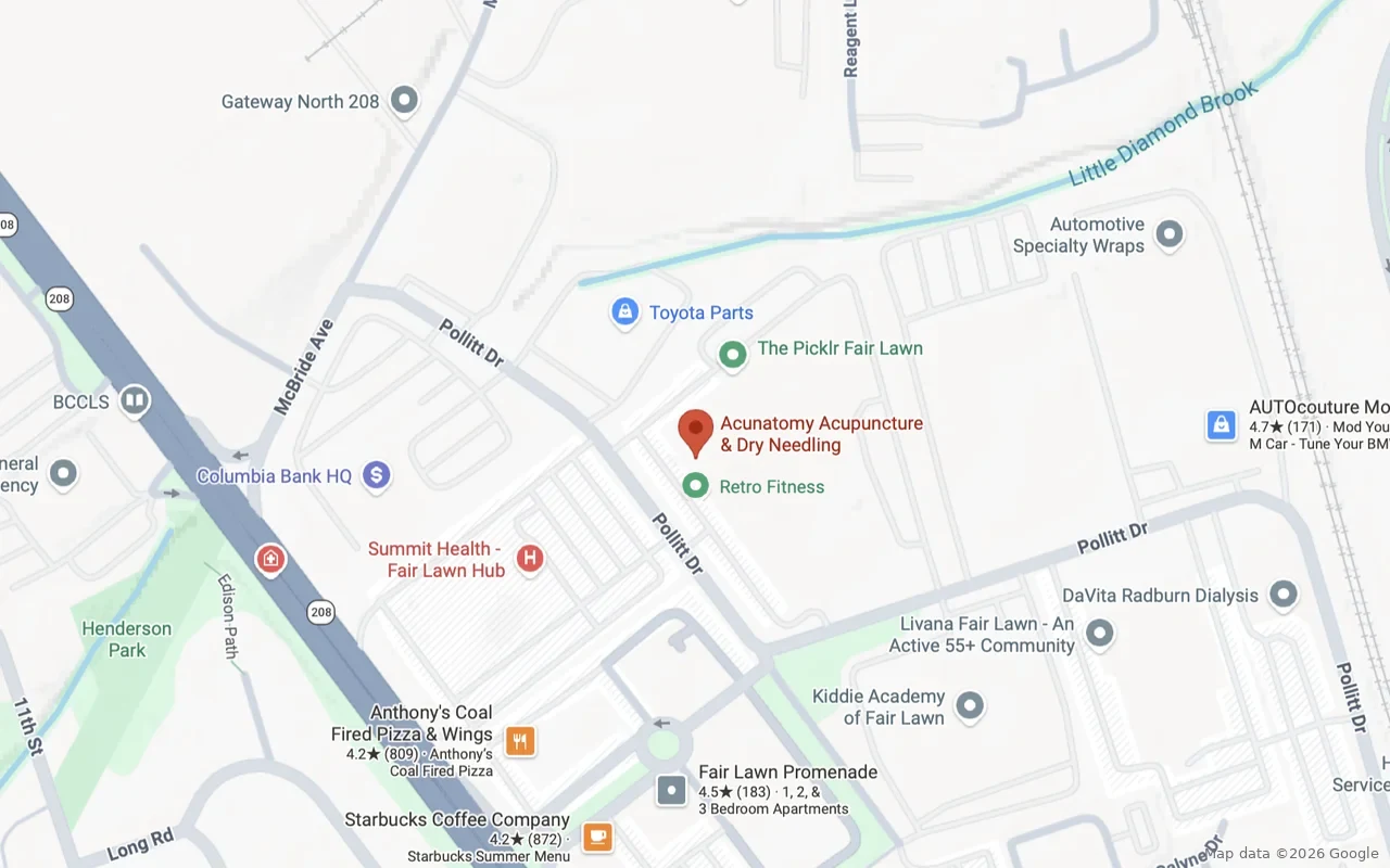 Map showing Acunatomy at 18-01 Pollitt Dr, Fair Lawn NJ