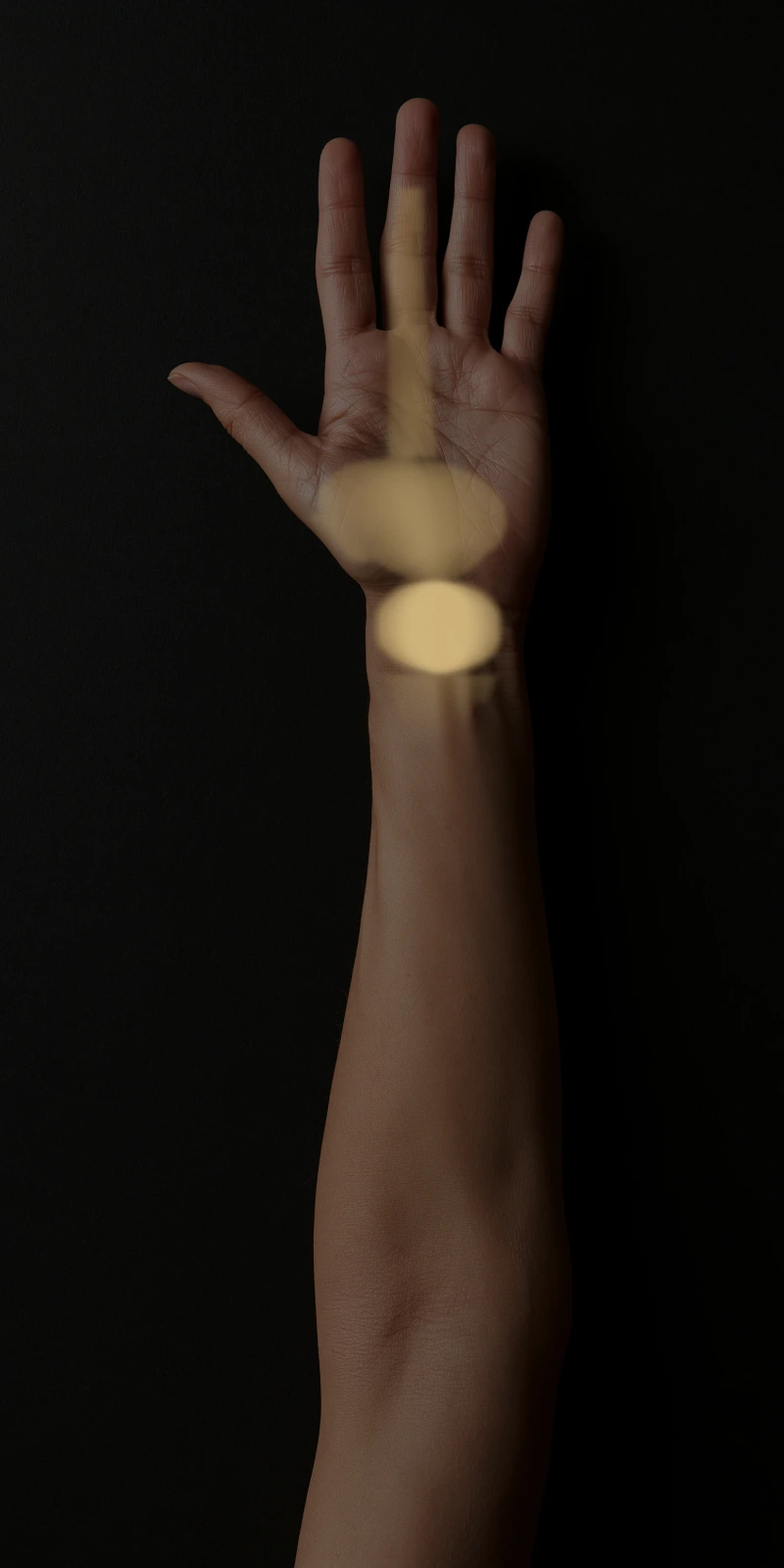 Referral pattern of the forearm flexors on a palmar close-up