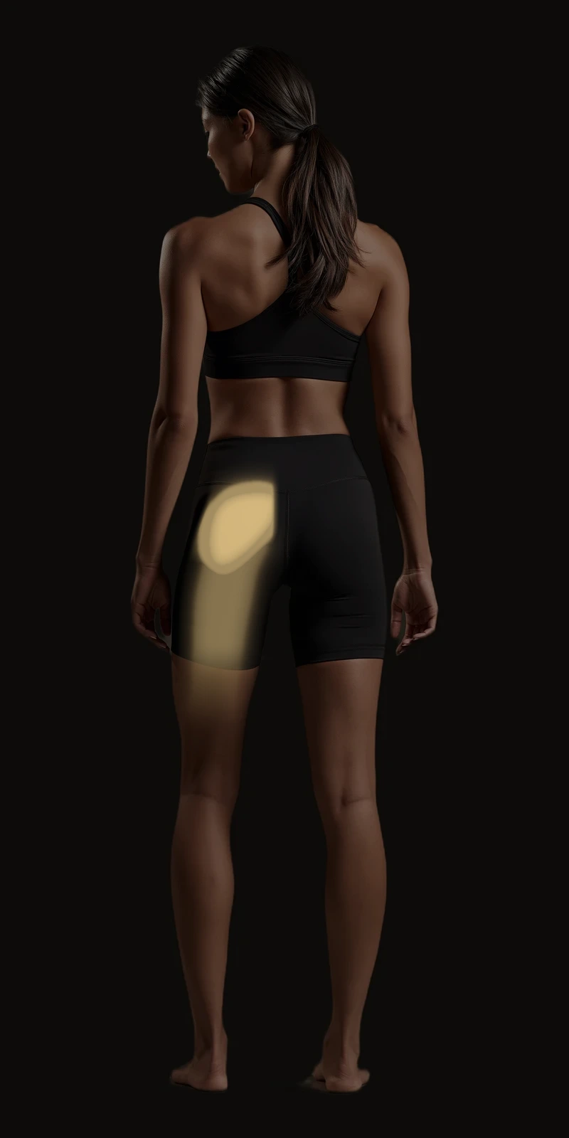 Referral pattern of the gluteus medius highlighted on a posterior figure