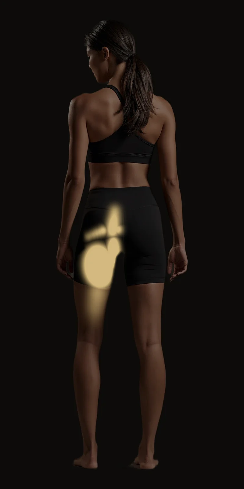 Referral pattern of the gluteus medius highlighted on a posterior figure